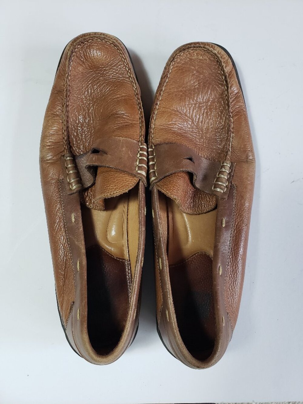 J & M Brown Leather Loafers - Sz 13
